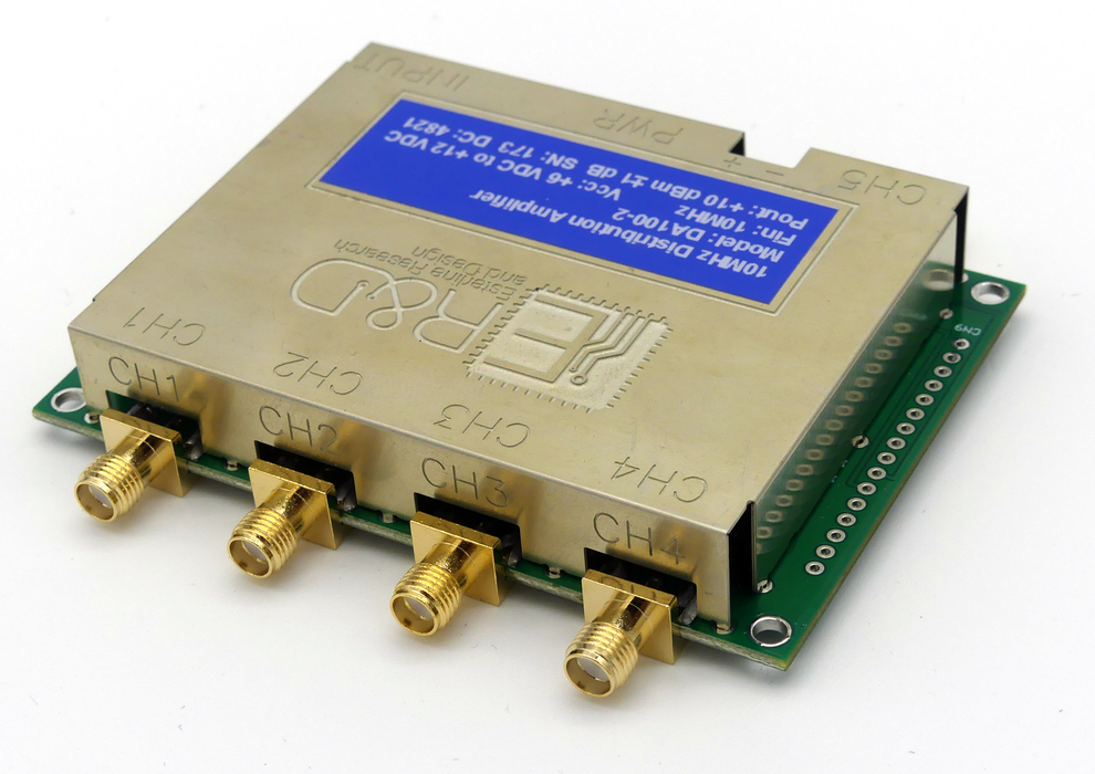 DA100-4 Low Noise 5 Channel 5 MHz Distribution Amp. w/ SMA Connectors