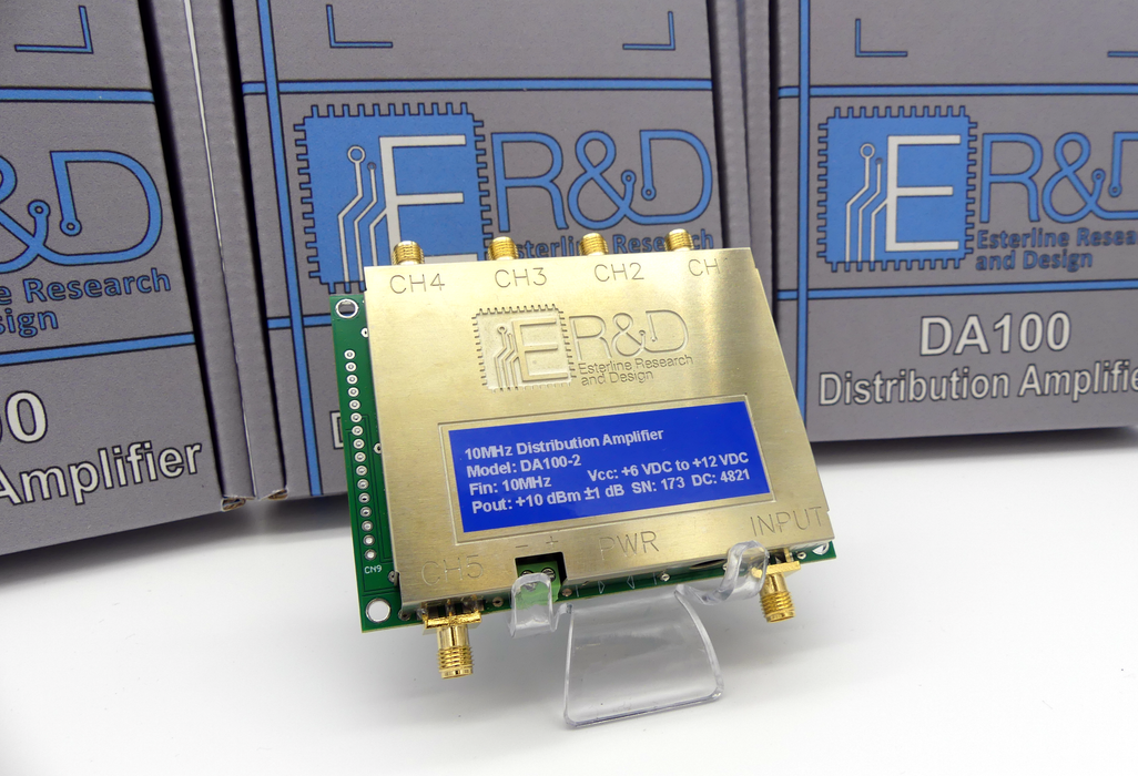 DA100-2 Low Noise 5 Channel 10 MHz Distribution Amp. w/ SMA Connectors